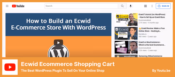 Ecwid Ecommerce, интерфейс настройки витрины