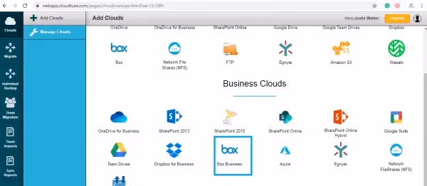 Panel de gestión de migración de CloudFuze para clientes empresariales