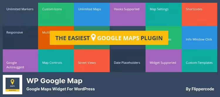 WP Google Map Plugin-grensesnitt med markører
