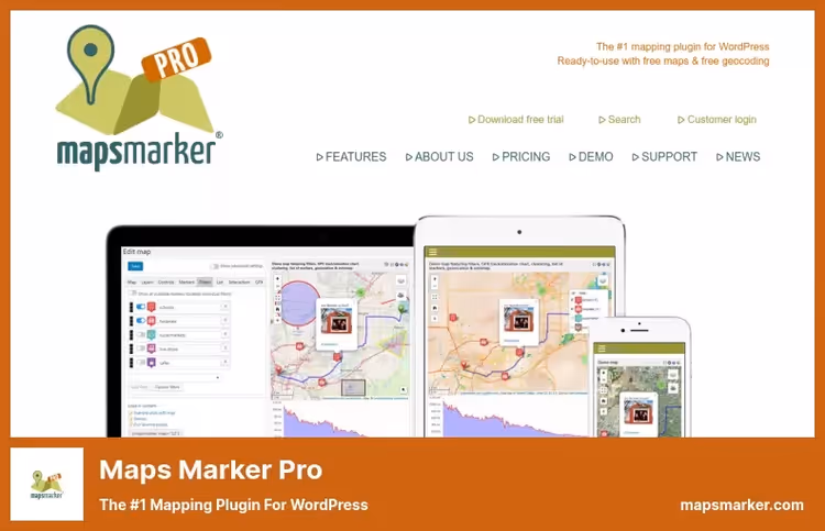 Maps Marker Pro-kart med mange markører