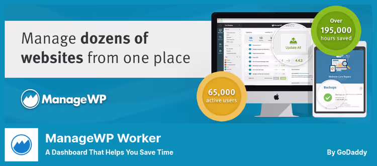 Приборная панель ManageWP с мониторингом аптайма для нескольких сайтов