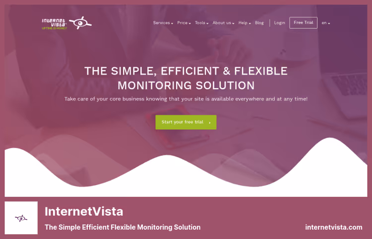 Графики мониторинга InternetVista с отчетами по доступности и времени отклика