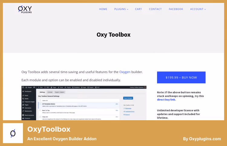 OxyToolbox modules in Oxygen Builder settings