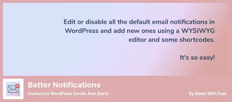 Construtor de notificações por email Better Notifications for WP