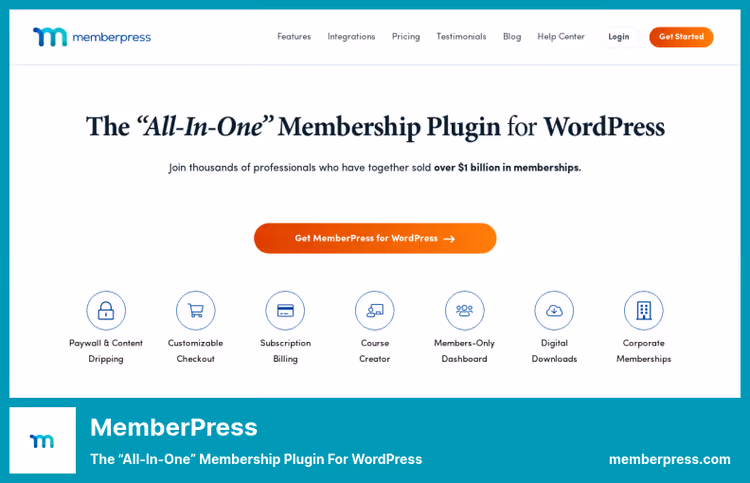 Платёжная страница MemberPress с выбором тарифного плана