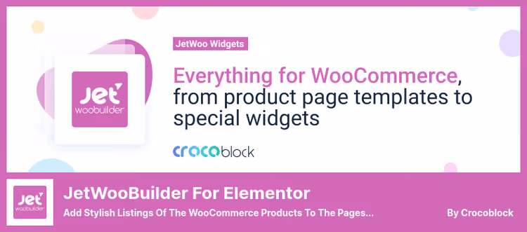 JetWooBuilder da Crocoblock: elementos WooCommerce para Elementor