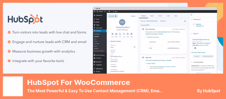 HubSpot para WooCommerce: CRM e email marketing no WordPress
