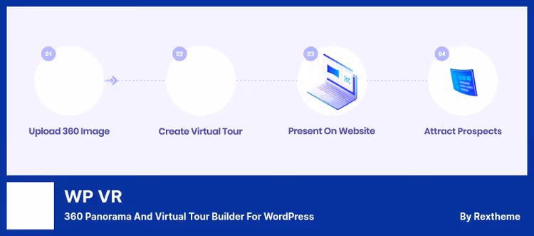 Interface de visita virtual WP VR com pontos de interesse numa panorâmica