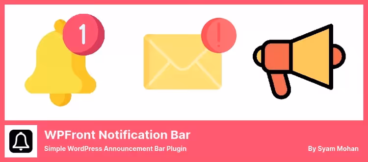 WPFront Notification Bar panel in WordPress settings