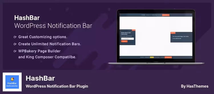 HashBar, notification builder with analytics