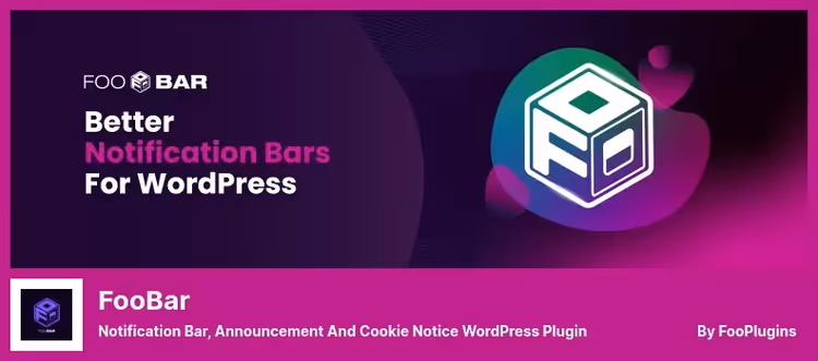 FooBar, 5 notification types and Cookie Notice