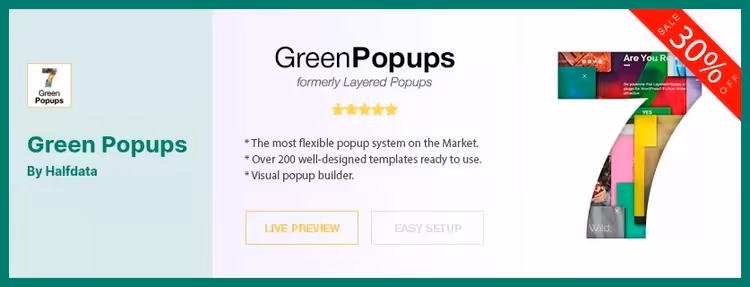 Green Popups, hüpikakende koostaja WordPressile enam kui 200 malliga