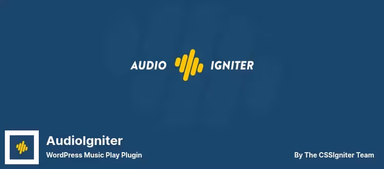 Lista de reprodução AudioIgniter com capas de faixas e barra de progresso