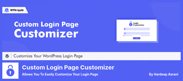 Інтерфейс налаштування логіну плагіном Login Customizer