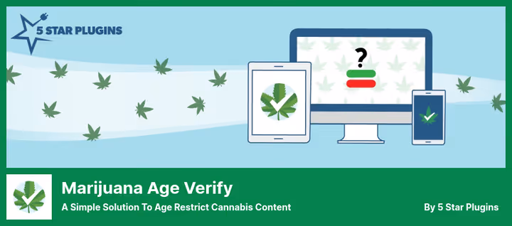 Marijuana Age Verify vanusevärav 21+ Recreational eelseadistusega