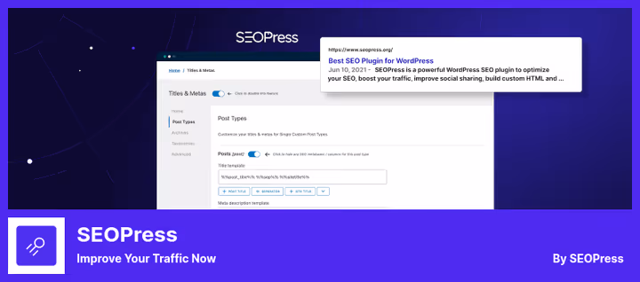 Метабокс SEOPress з попереднім переглядом сніпета в Google