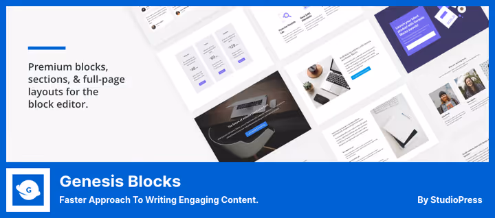 Genesis Blocks seksjonsmal i Gutenberg-redigering
