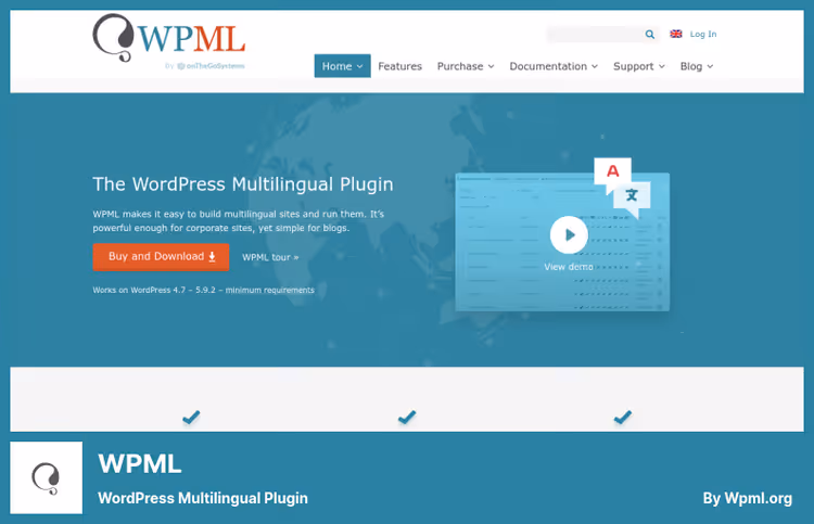 WPML tõlkehalduspaneel keeleversiooni valikuga