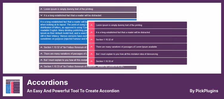 Accordions plugin builder interface