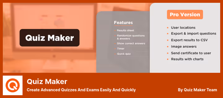 Testi seadistus Quiz Makeri lisamoodulis