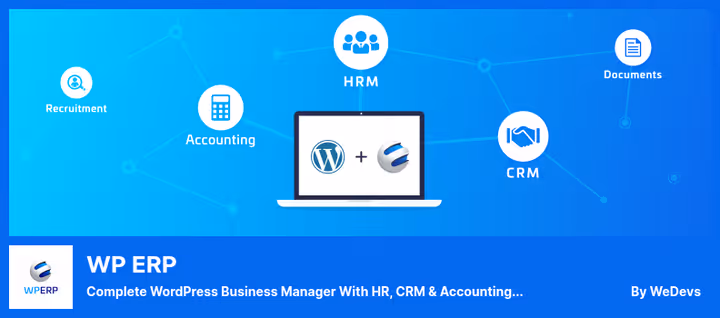WP ERP-dashbord: HR-, CRM- og regnskapsmoduler i ett adminpanel