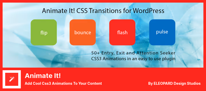 Animate It CSS3 animatsiooniseadete aken WordPressi redaktoris