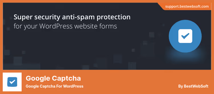 Google Captcha settings panel in the WordPress admin