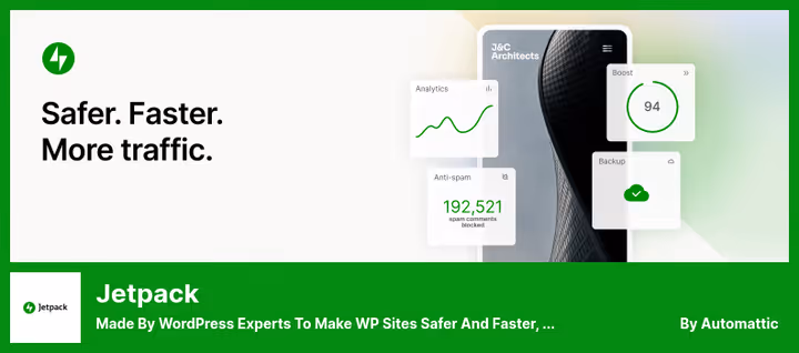 Jetpack, oversikt over sikkerhets- og ytelsesmoduler i WordPress