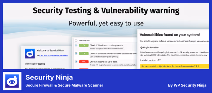 Security Ninja, resultater fra sikkerhetsskanning i WordPress
