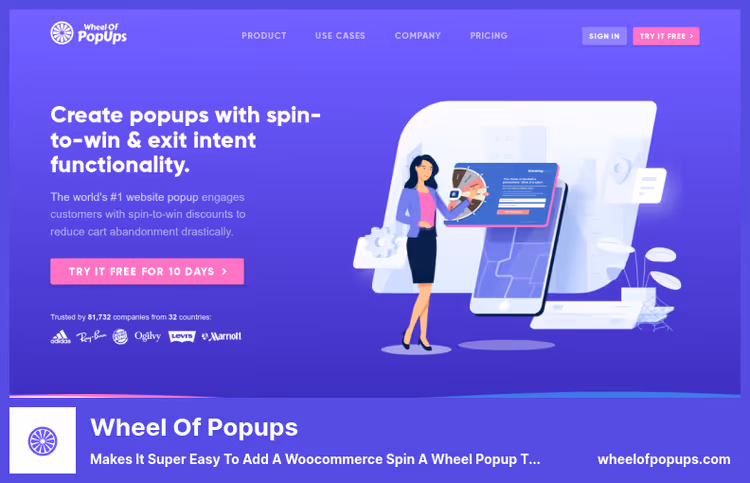 Wheel of Popups visual editor with preview on desktop and mobile device