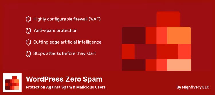 WordPress Zero Spam, blokkerer roboter via KI og IP-database