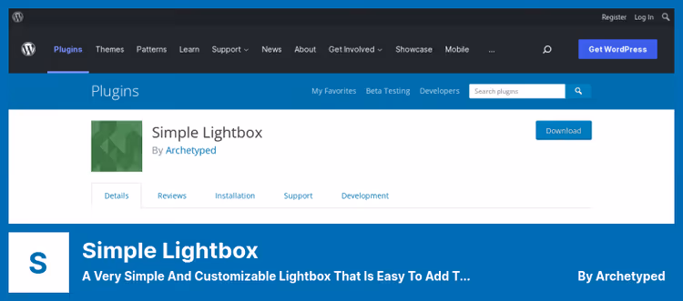 Simple Lightboxi seadete liides