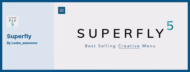 Superfly vertical menu with mega menu panel on site