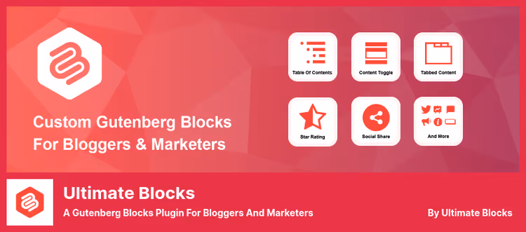 Інтерфейс плагіна Ultimate Blocks в адмінці WordPress