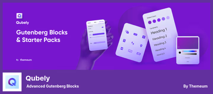 Qubely, просунуті блоки Gutenberg від Themeum WordPress