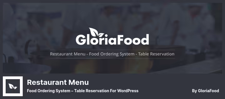Menu and reservation page in the Restaurant Menu plugin