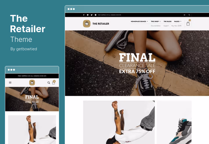 Classic store on The Retailer theme with side sidebar