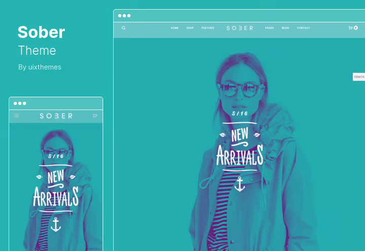 Minimalist clothing store on Sober theme