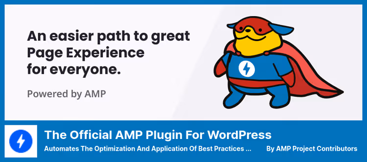 Página de definições do plugin oficial AMP para WordPress