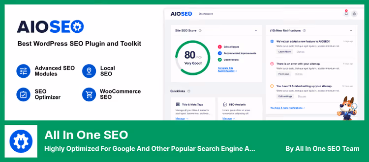 Página de definições gerais do plugin All in One SEO