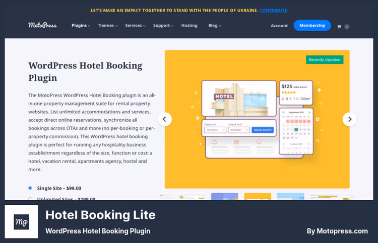 Interface do MotoPress Hotel Booking