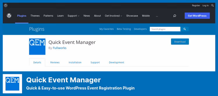 Quick Event Manager plugin kiireks sündmuste loomiseks