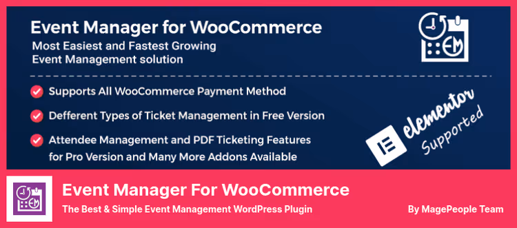 Event Manager plugin WooCommerce'i ja piletimüügi jaoks