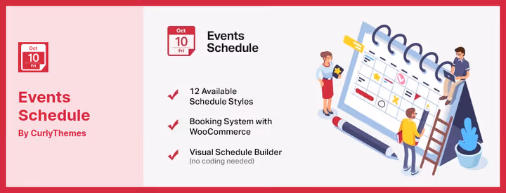 Events Schedule plugin sündmuste ajakava ja WooCommerce'iga