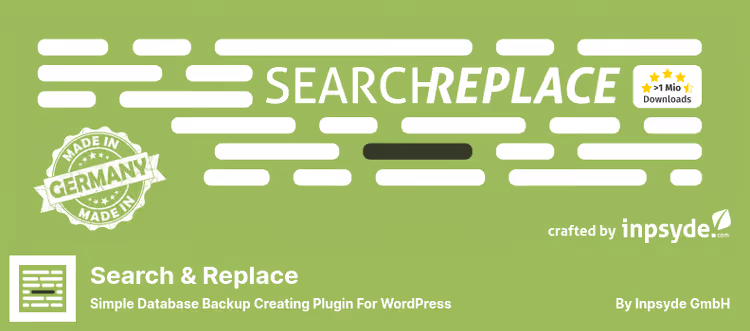 Форма пошуку та заміни плагіна Search Replace у панелі WordPress