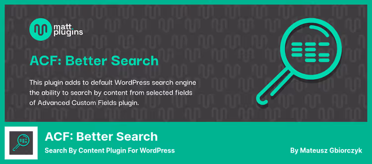 Налаштування плагіна ACF Better Search у консолі WordPress