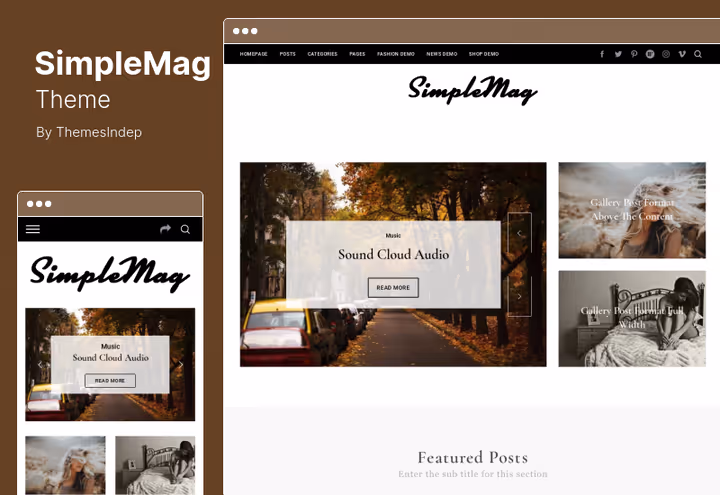 Тема SimpleMag, журнальный макет с мультиязычной поддержкой