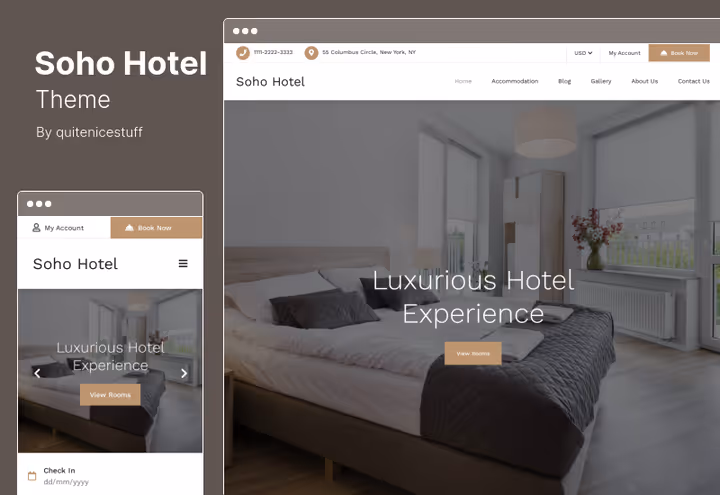 Тема Soho Hotel, бронирование отелей с мультиязычностью