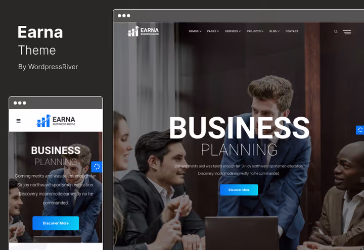 Тема Earna, консалтинг и бизнес с WPML и WPBakery
