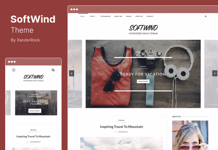 Блоговая страница темы SoftWind с боковой панелью